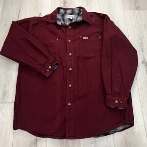 Carhartt Fleece Lined Button Down Jacket Maroon Men’s Size XLarge